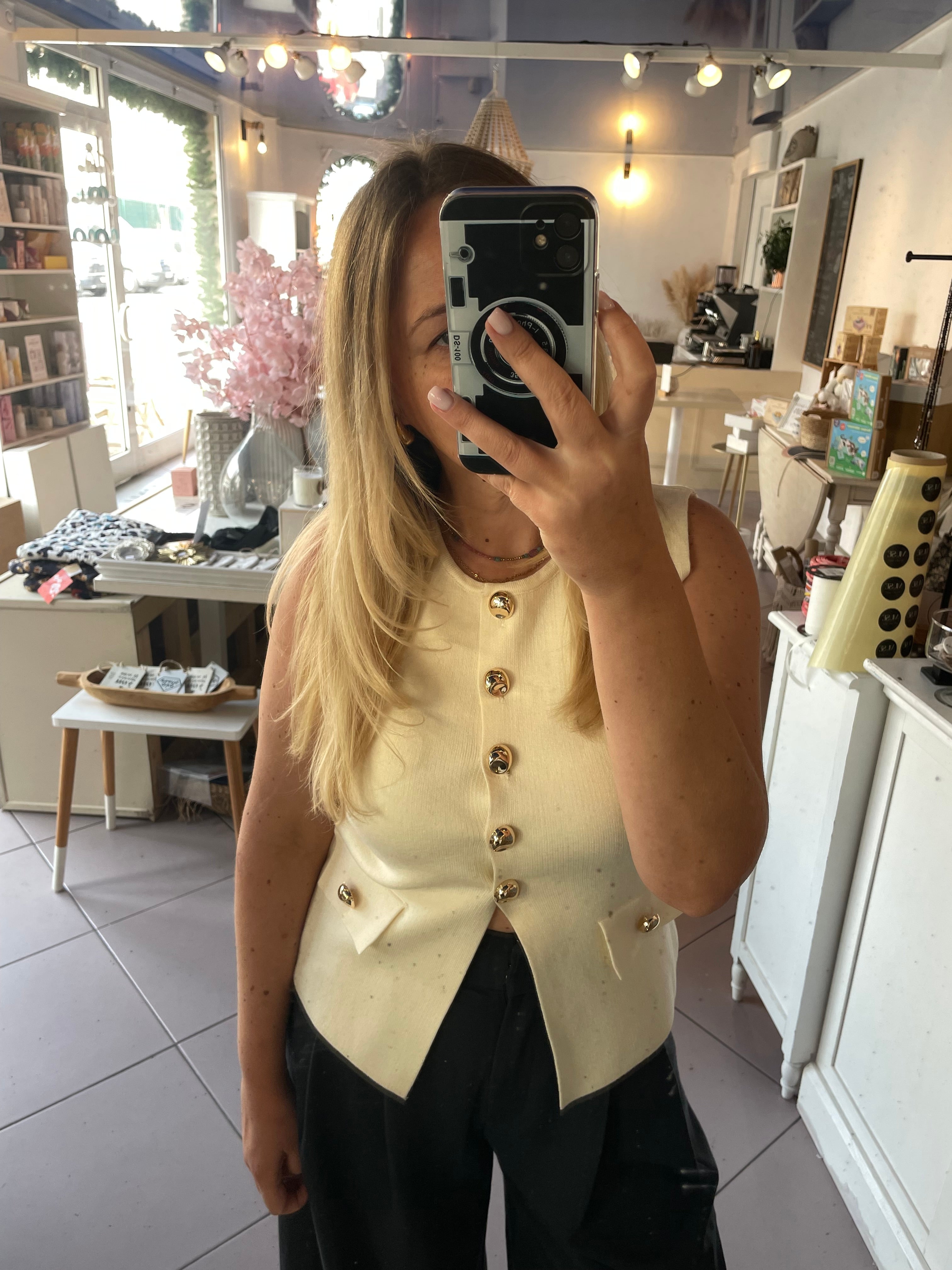 Gilet chic beige Paula