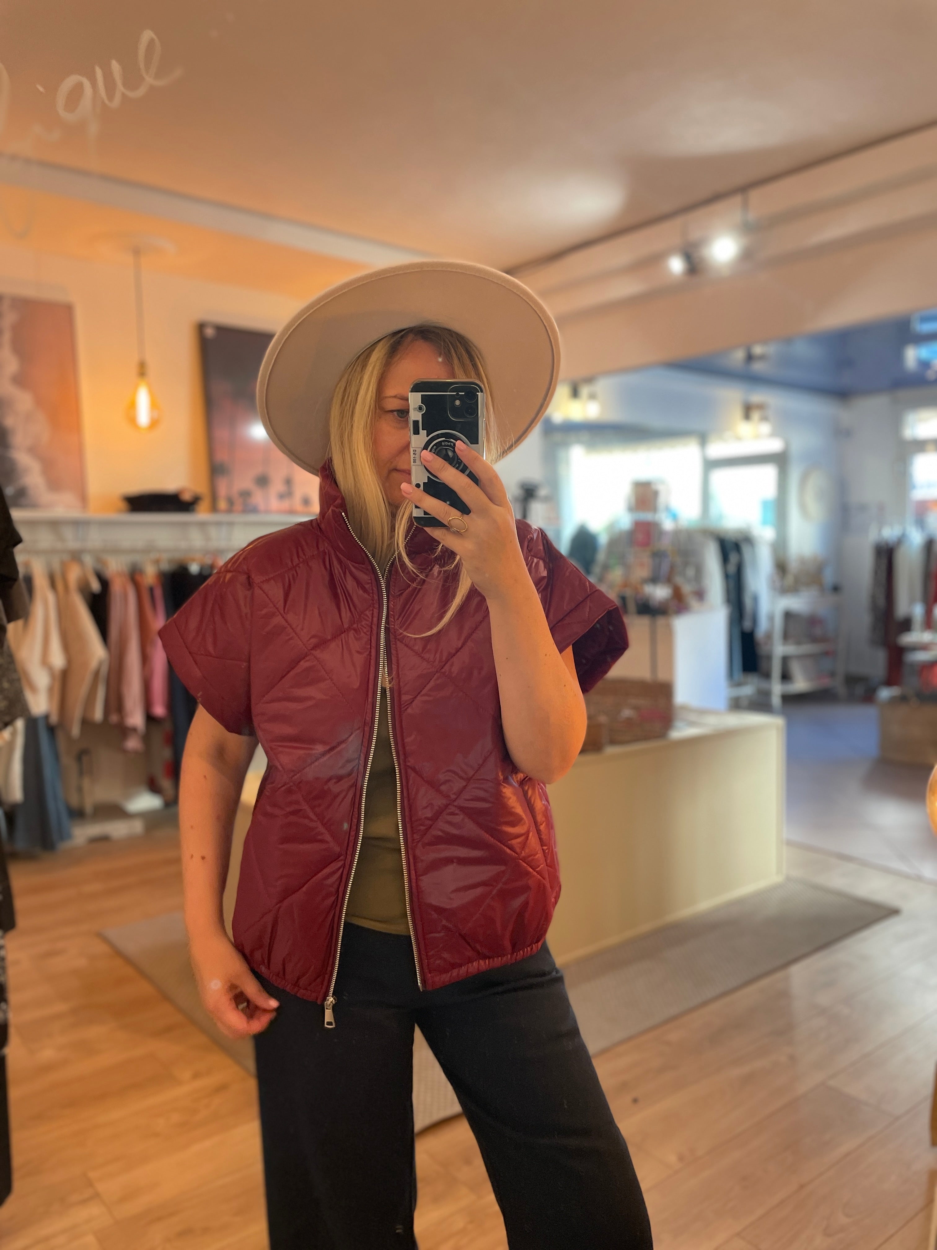 Doudoune sans manche bordeaux