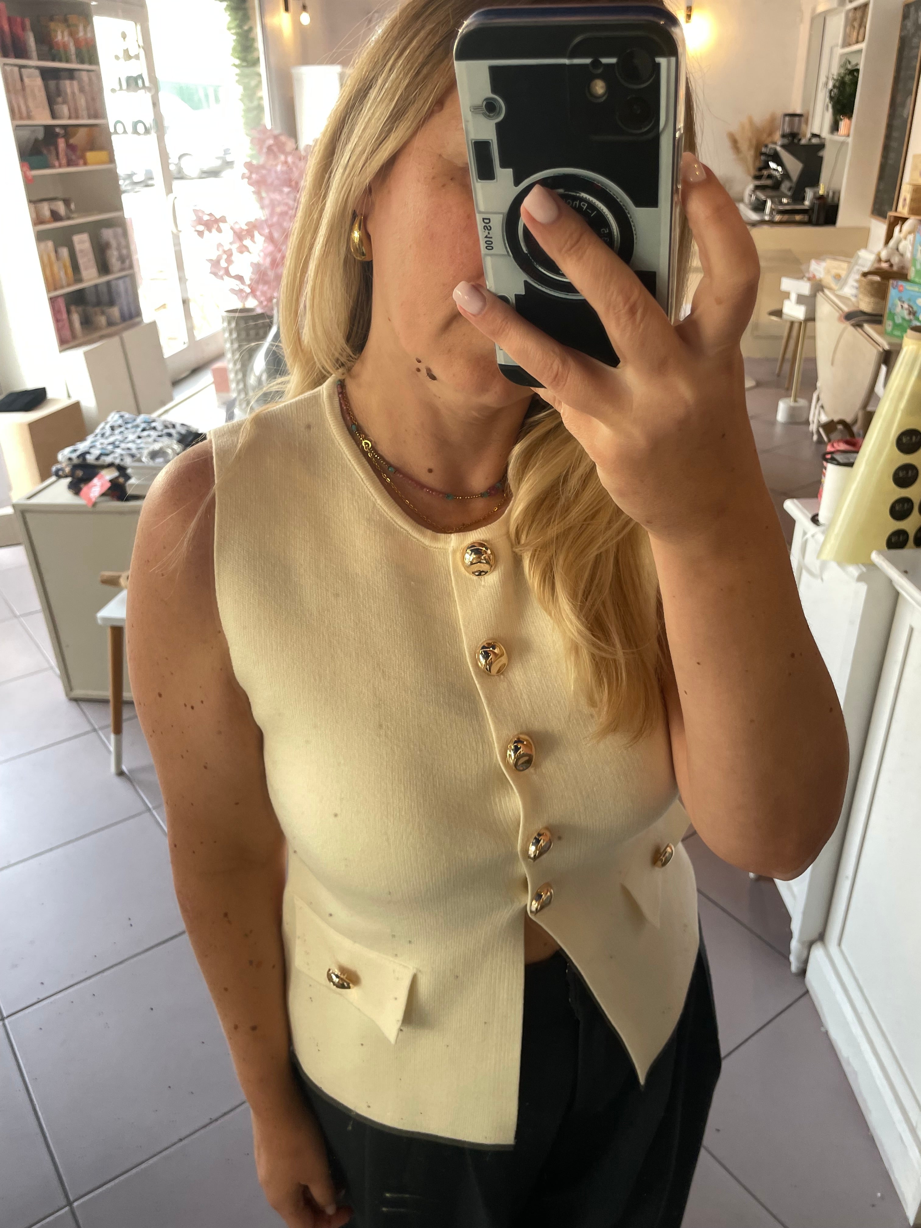 Gilet chic beige Paula