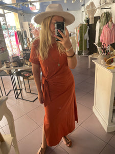 Robe longue noeud terracota