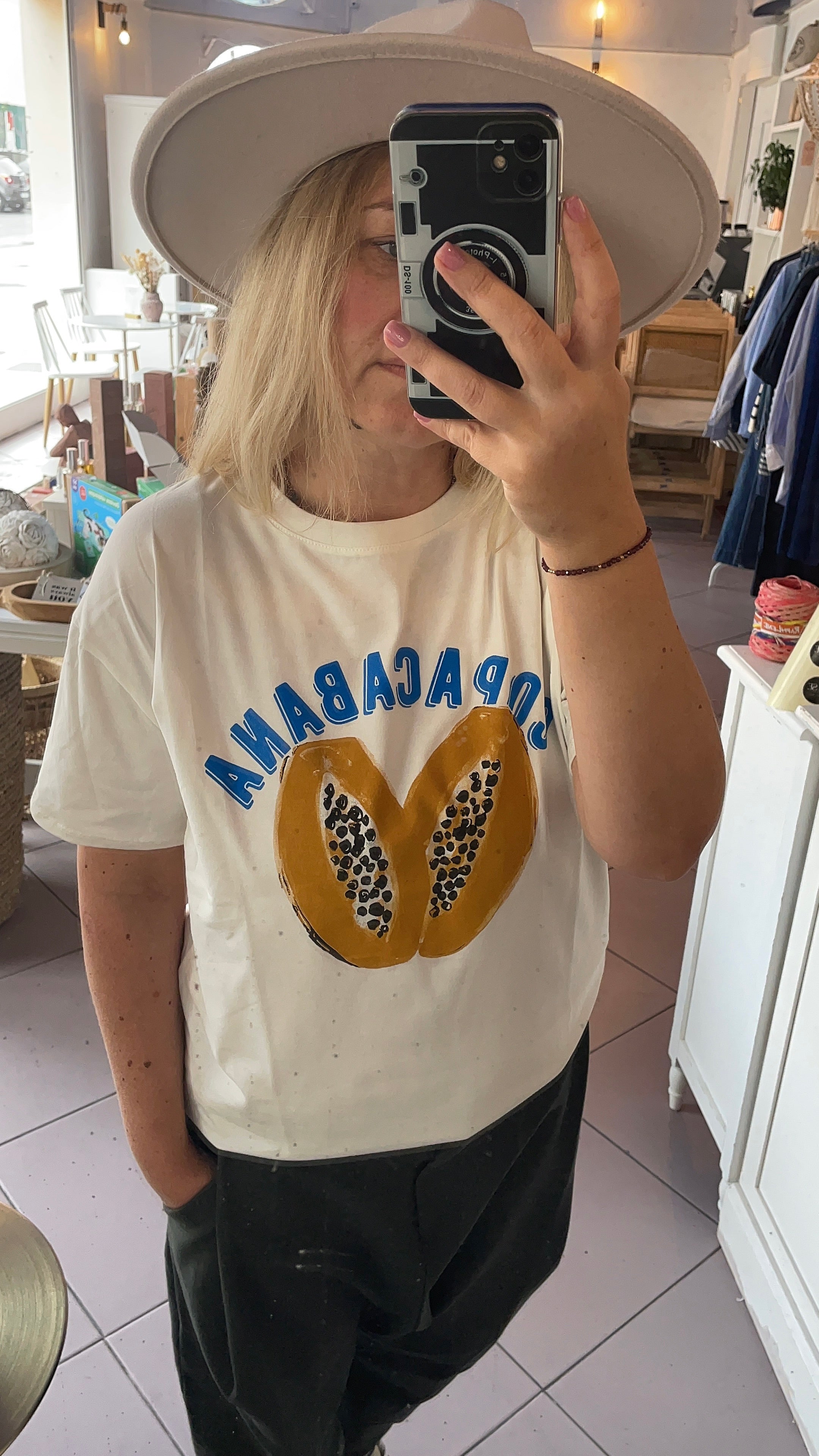 T-shirt blanc papaye