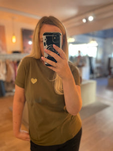 T-shirt kaki cœur Bryan
