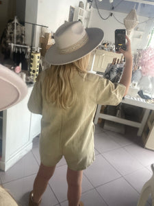 Combishort en jean beige Basile