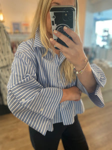 Chemise courte à rayures