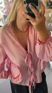 Blouse rose vichy Maguy