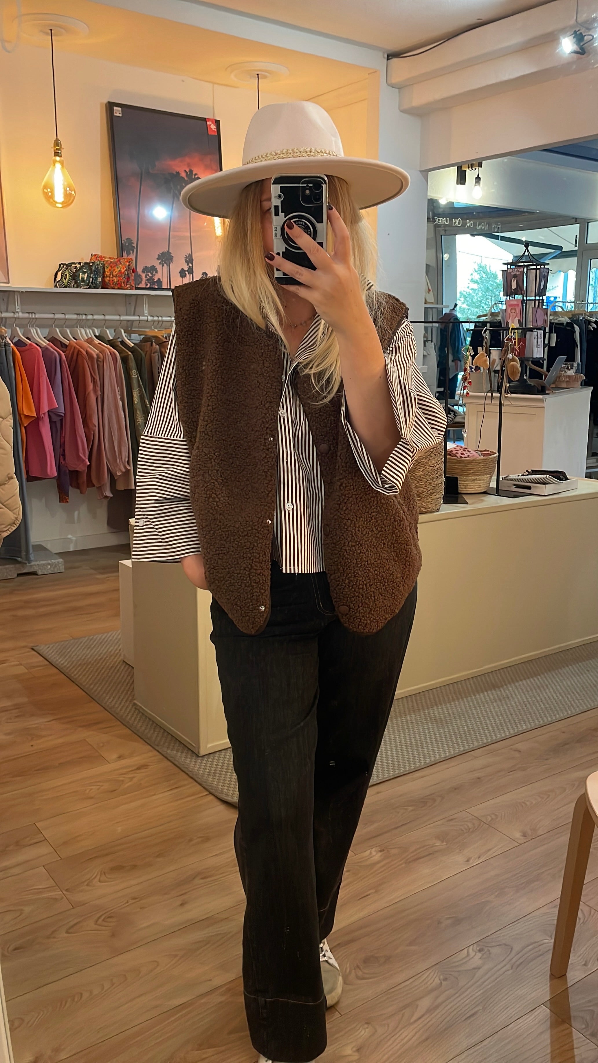 Veste sans manche marron