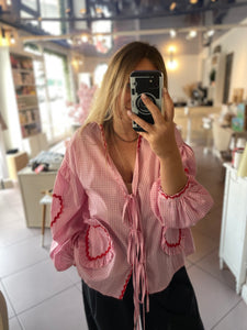 Blouse rose vichy Maguy