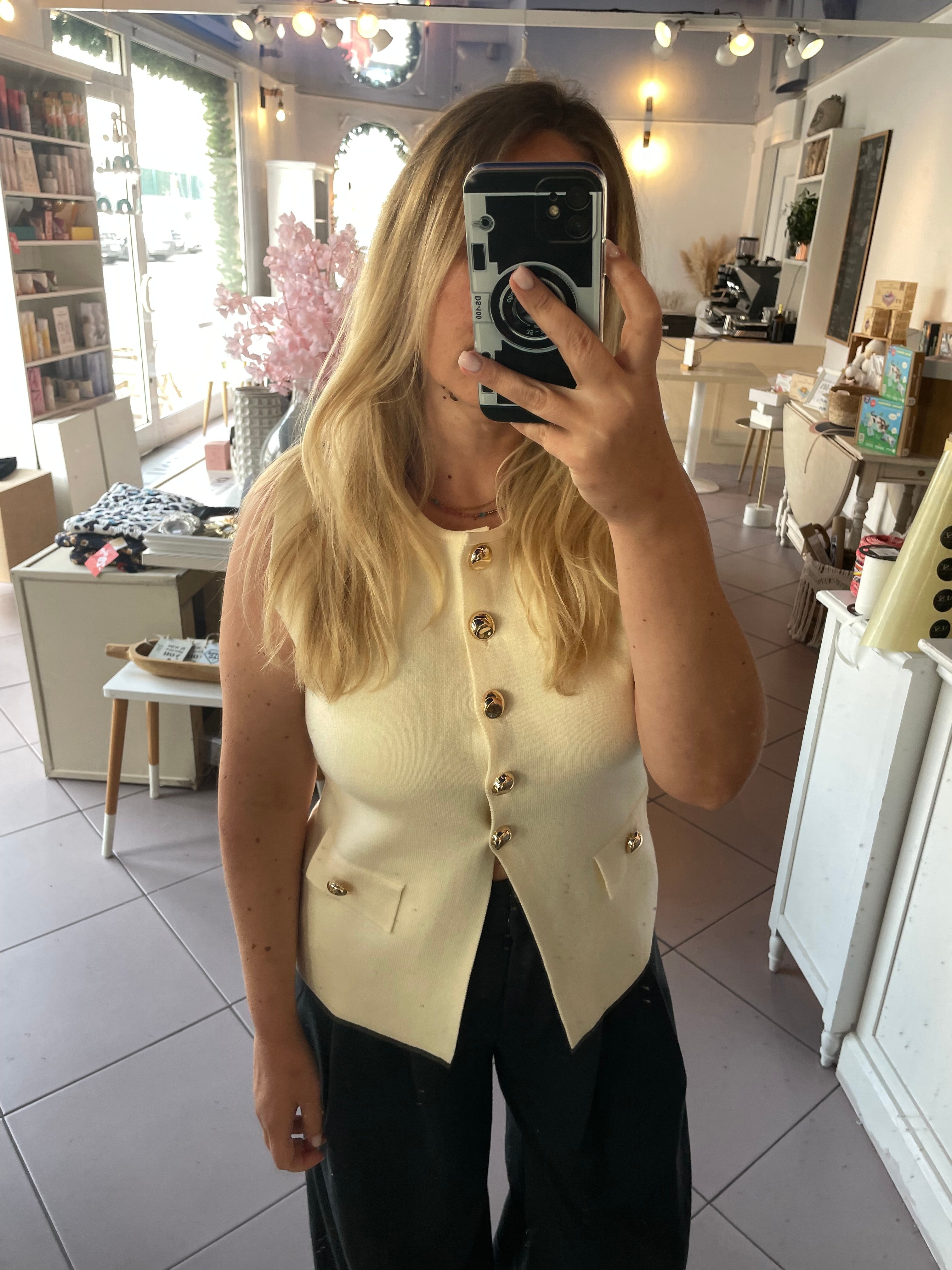 Gilet chic beige Paula