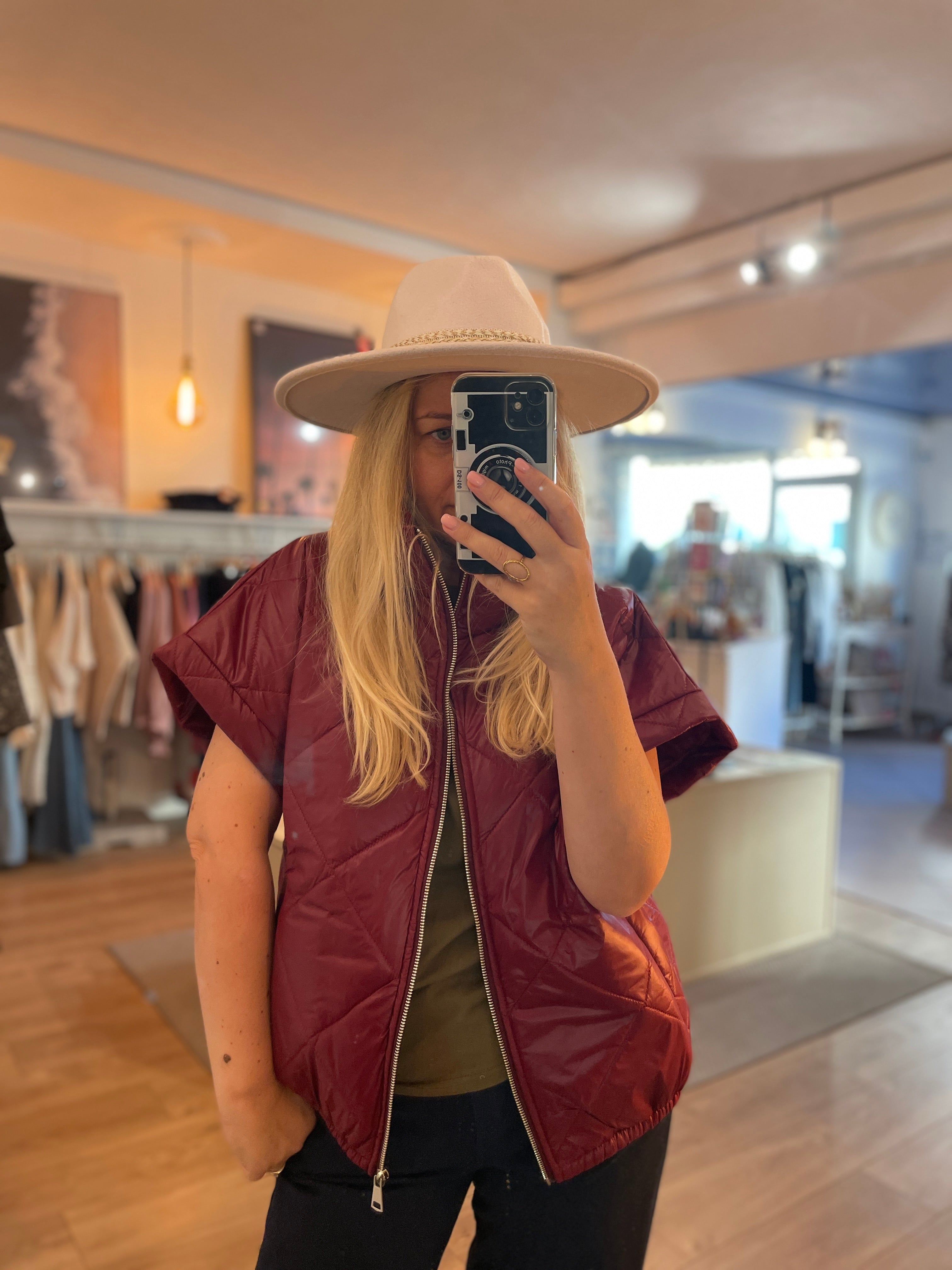 Doudoune sans manche bordeaux