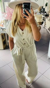 Combinaison pantalon beige Lola