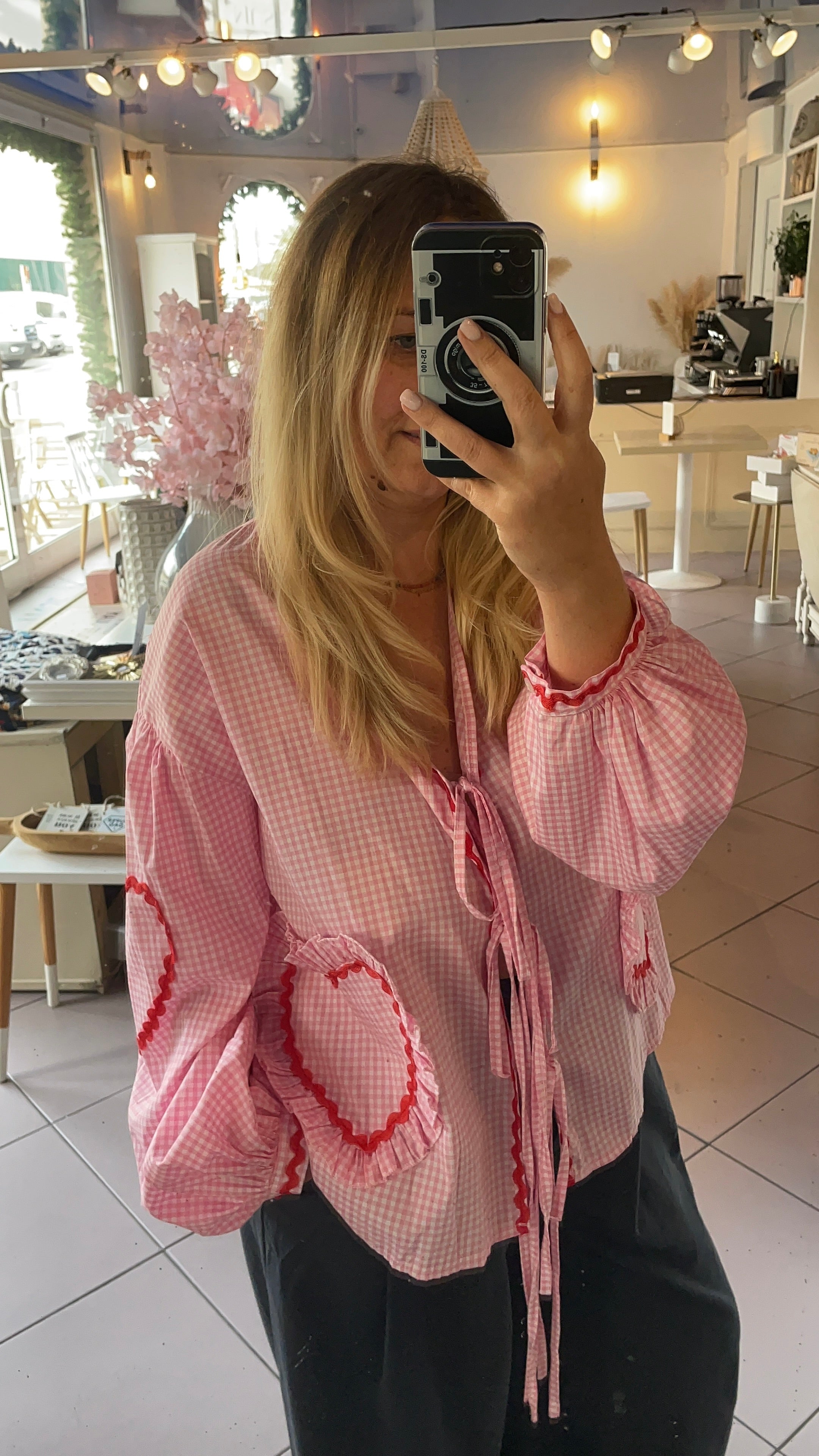 Blouse rose vichy Maguy