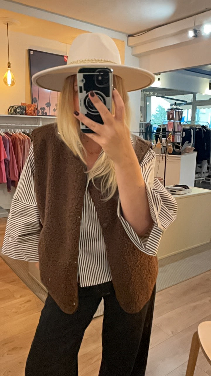 Veste sans manche marron