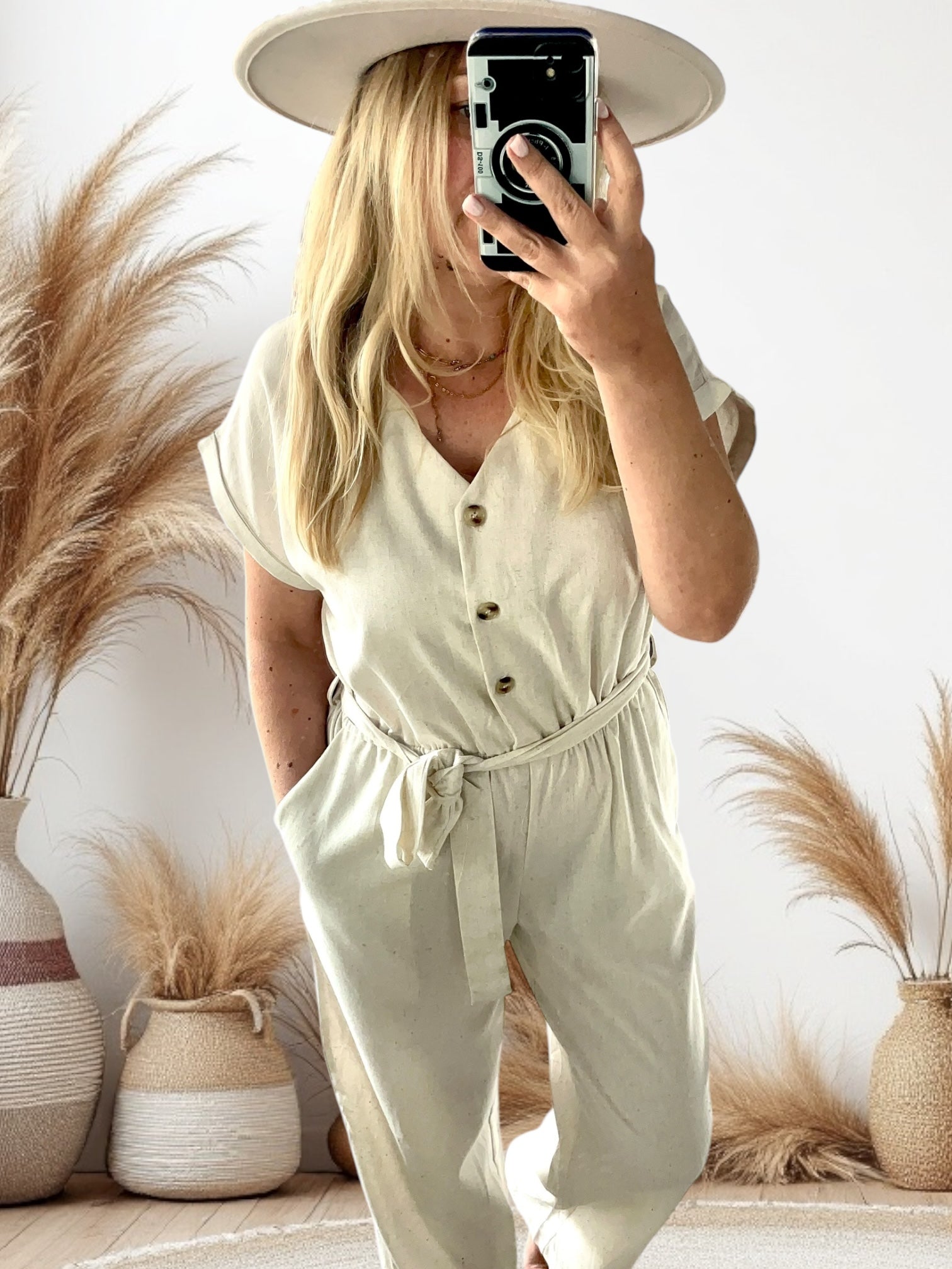 Combinaison pantalon beige Lola
