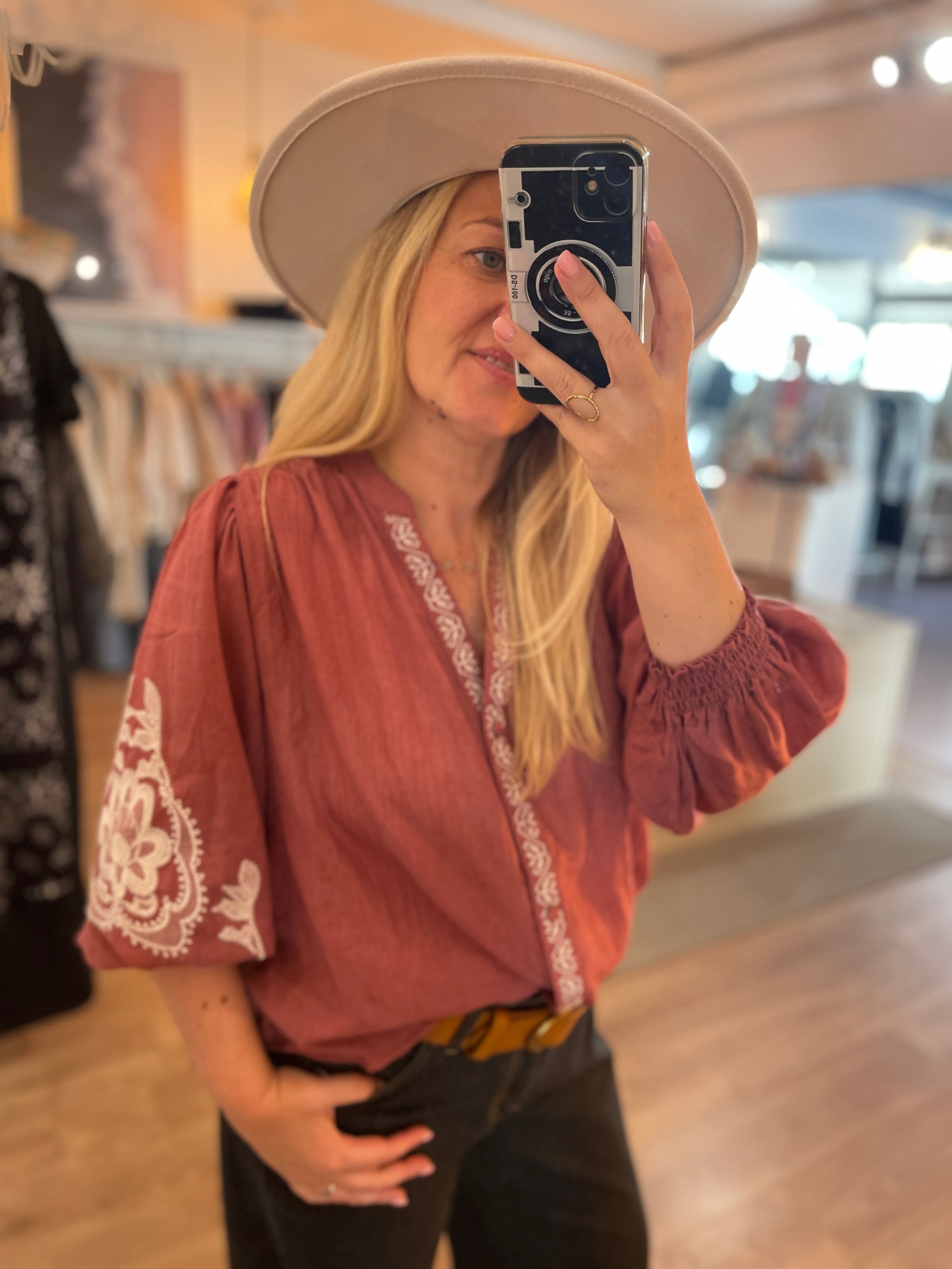 Blouse vieux rose Suzanne