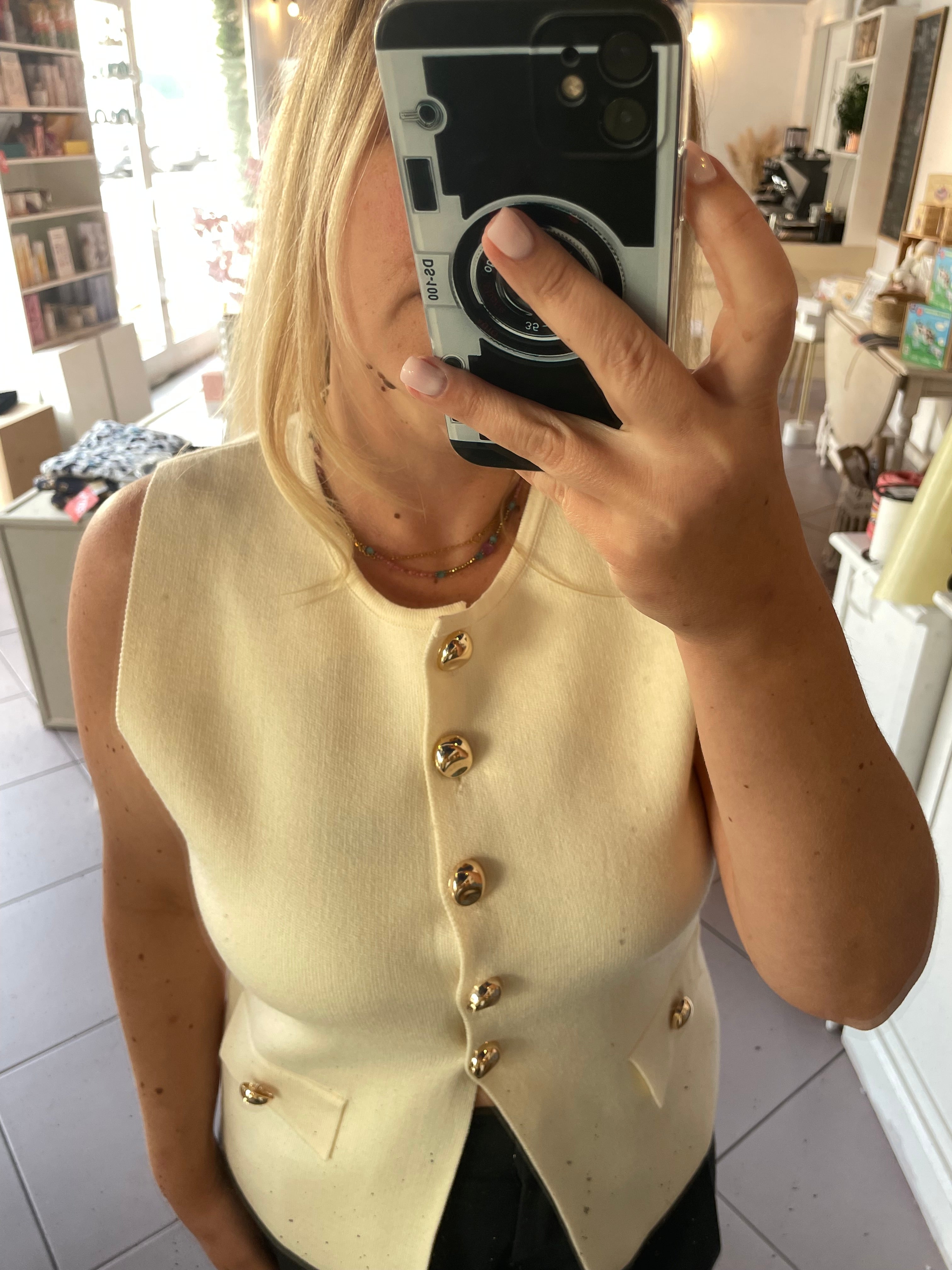 Gilet chic beige Paula