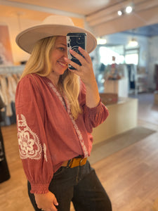 Blouse vieux rose Suzanne