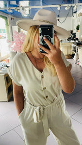 Combinaison pantalon beige Lola