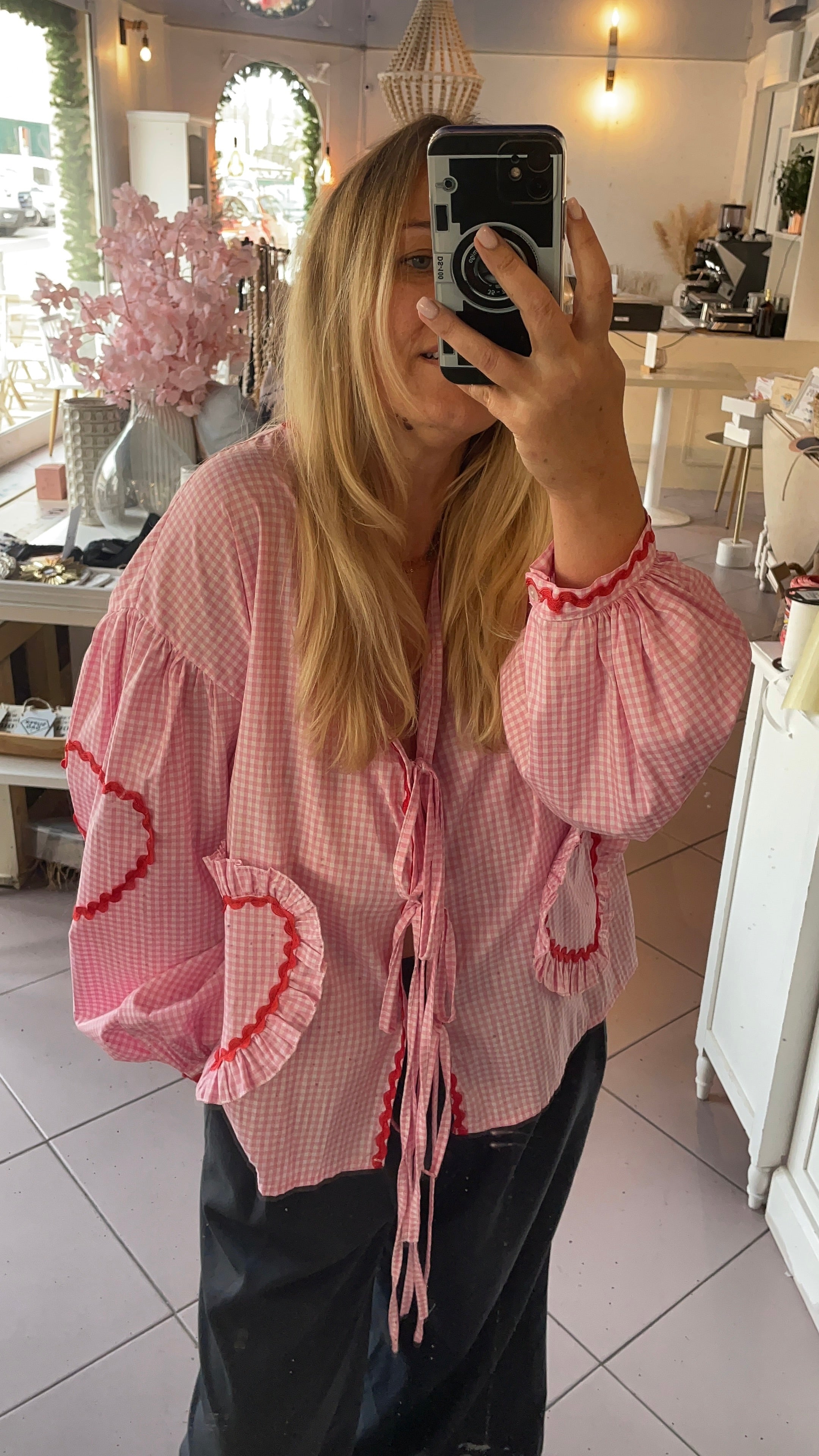 Blouse rose vichy Maguy