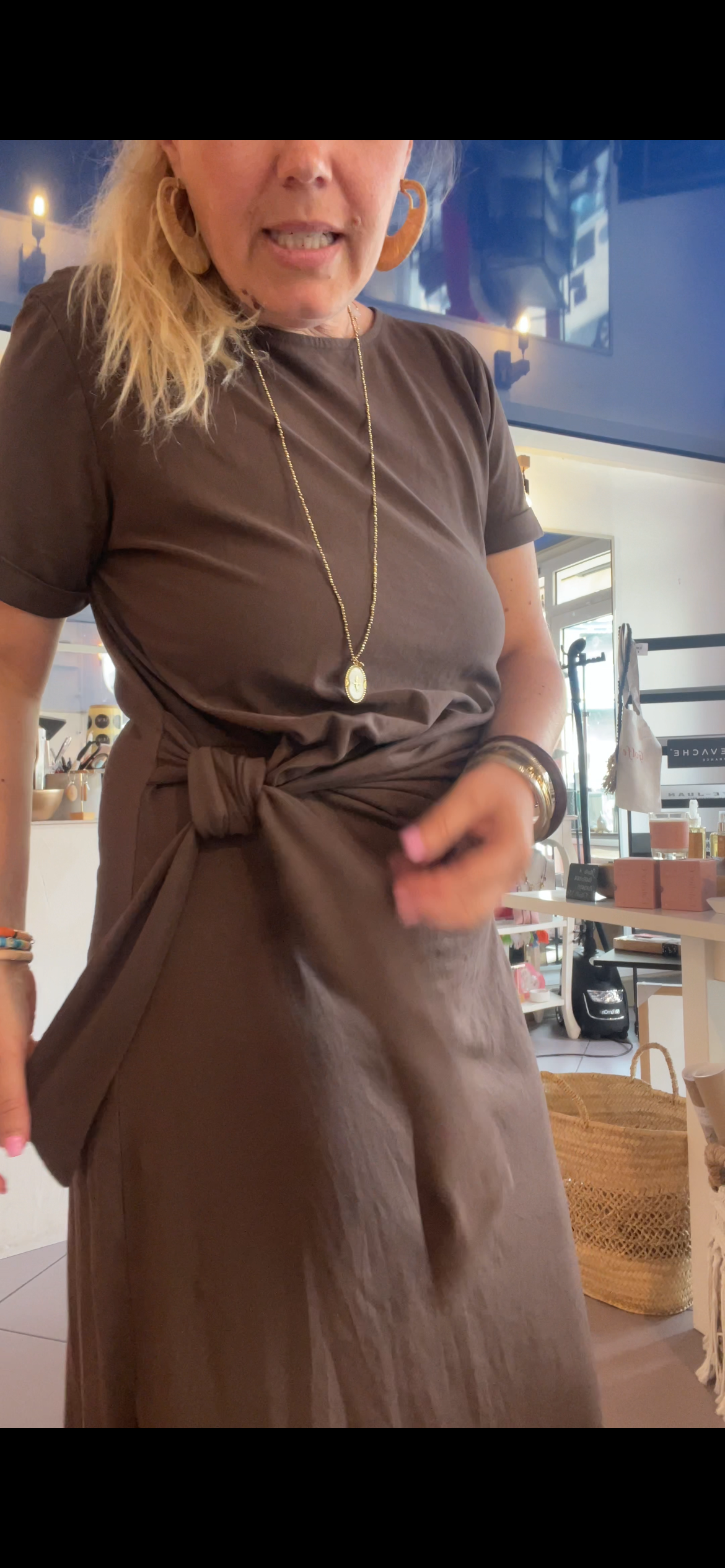 Robe longue noeud chocolat