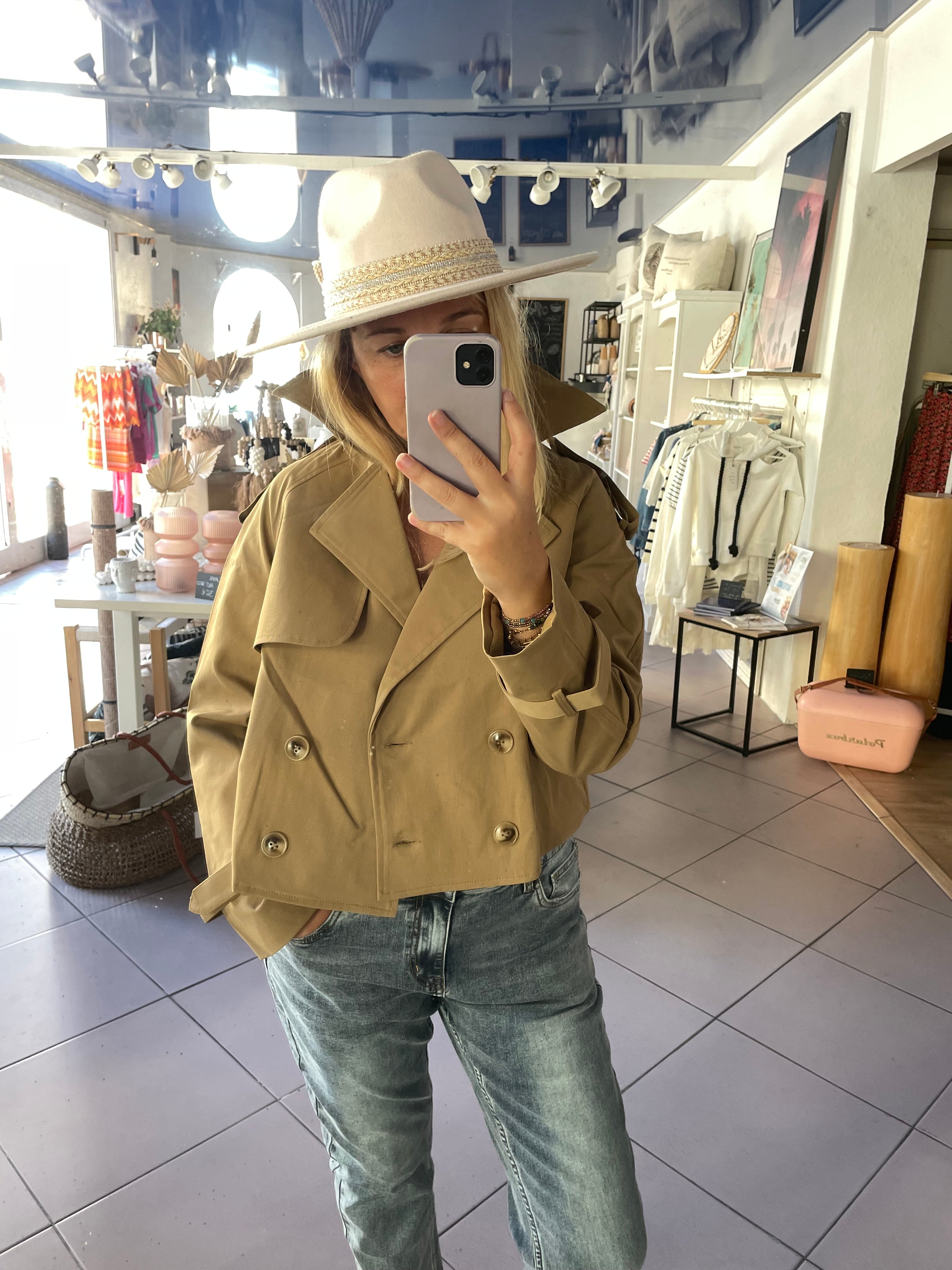 Trench court coloris camel